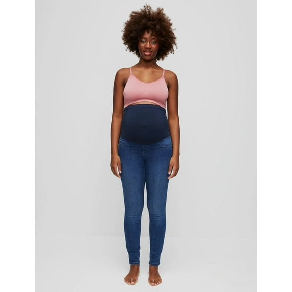 Motherhood Maternity Basic Secret Fit Belly Maternity Skinny Jeans- Medium Wash