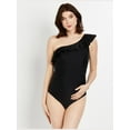 thumbnail image 1 of Motherhood Maternity Ruffle Front One Shoulder Maternity Swimsuit UPF 50+, 1 of 5
