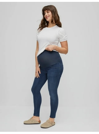 Alivia Ford Women's Maternity Elastic Panel Straight Leg Jeans 