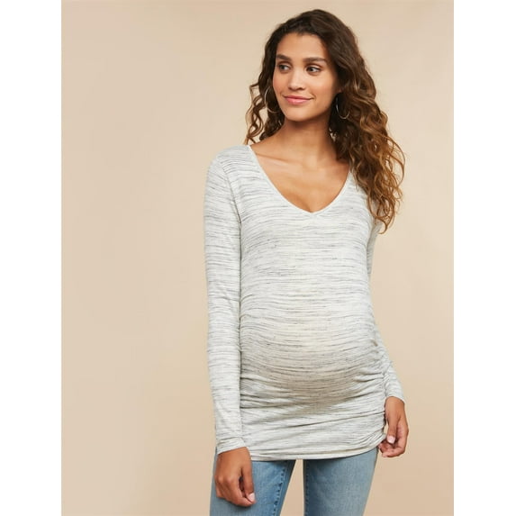 Motherhood Maternity Long Sleeve Side Ruched Maternity T Shirt