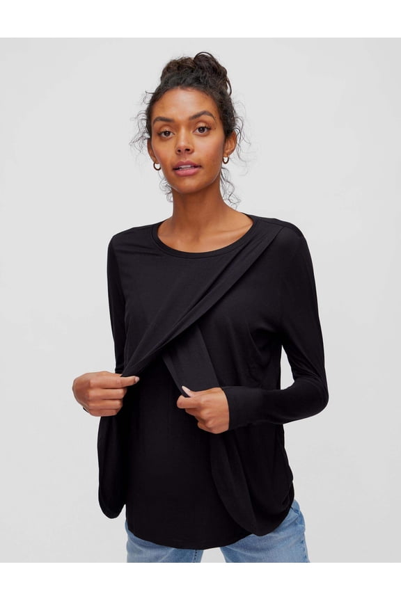 Motherhood Maternity Pull Over Long Sleeve Nursing Tee