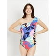 thumbnail image 1 of Motherhood Maternity Ruffle Front One Shoulder Maternity Swimsuit UPF 50+, 1 of 4