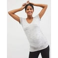 thumbnail image 1 of Motherhood Maternity Spacedye Side Ruched Maternity Tee, 1 of 4