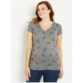 thumbnail image 1 of Motherhood Maternity V-Neck Side Ruched Maternity Tee, 1 of 2