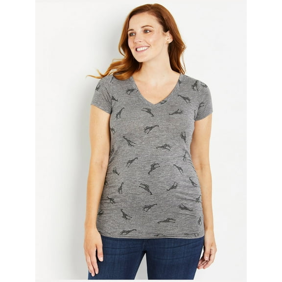 Motherhood Maternity V-Neck Side Ruched Maternity Tee
