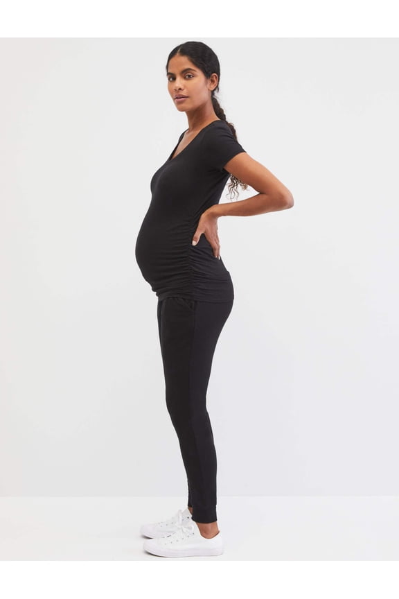 Motherhood Maternity V-Neck Side Ruched Maternity Tee