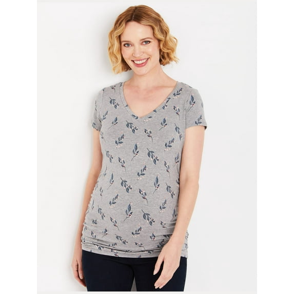Motherhood Maternity V-Neck Side Ruched Maternity Tee