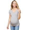 thumbnail image 1 of Motherhood Maternity V-Neck Side Ruched Maternity Tee, 1 of 4