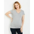 thumbnail image 1 of Motherhood Maternity V-Neck Side Ruched Maternity Tee, 1 of 2
