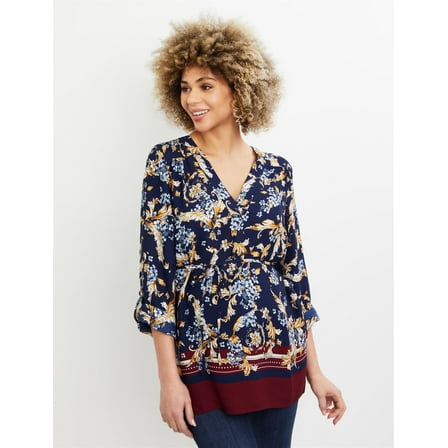 Motherhood Maternity Women's Removable Waist Tie Maternity Top