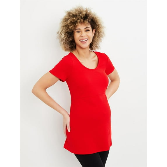 Motherhood Maternity Women's Textured Peplum Maternity Top