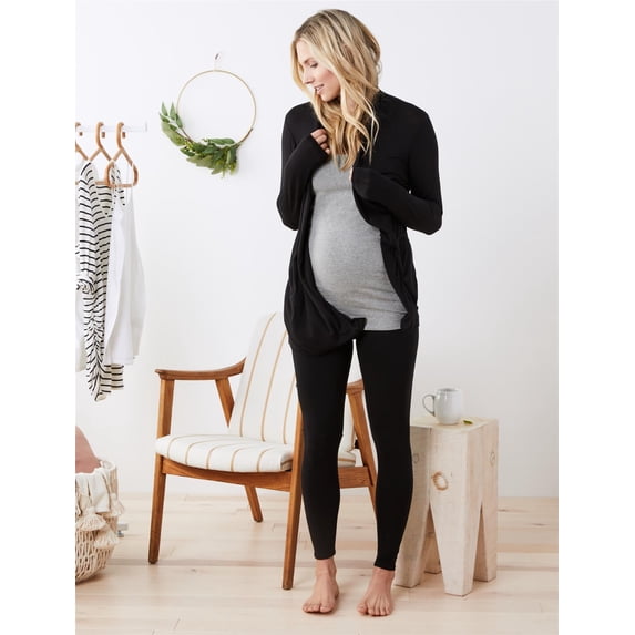 Cuddl Duds Women’s Black Softwear Stretch Maternity Leggings Size M NWT