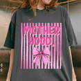 thumbnail image 1 of Motherhood Pink Bow Striped Graphic Tee, 1 of 6