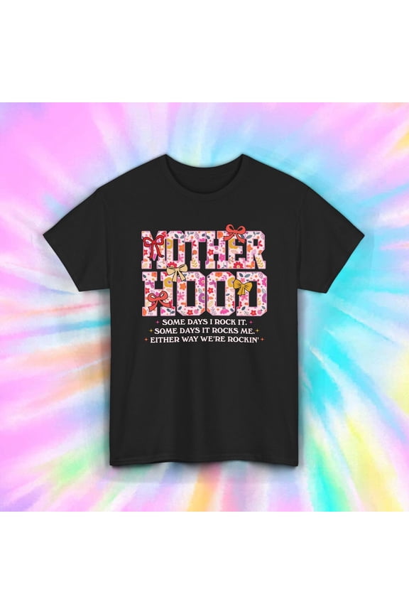 Motherhood Shirt Funny Mom Life Quote Floral Gift Tee S-5XL