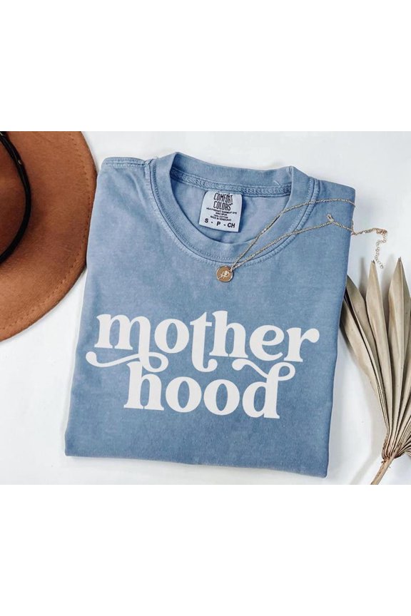 Motherhood Shirt for Mom, Retro Mama Graphic Tee, Minimalist Mom Shirt, Mothers Day Gift Comfort Colors Unisex Cotton T-Shirt, Sizes S-3XL