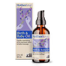 Motherlove Birth & Baby Oil, Lavender-Infused Perineal & Baby Massage Oil, 2 Ounce
