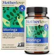 Motherlove Moringa, Single-Herb Lactation Supplement, 60 Liquid Caps