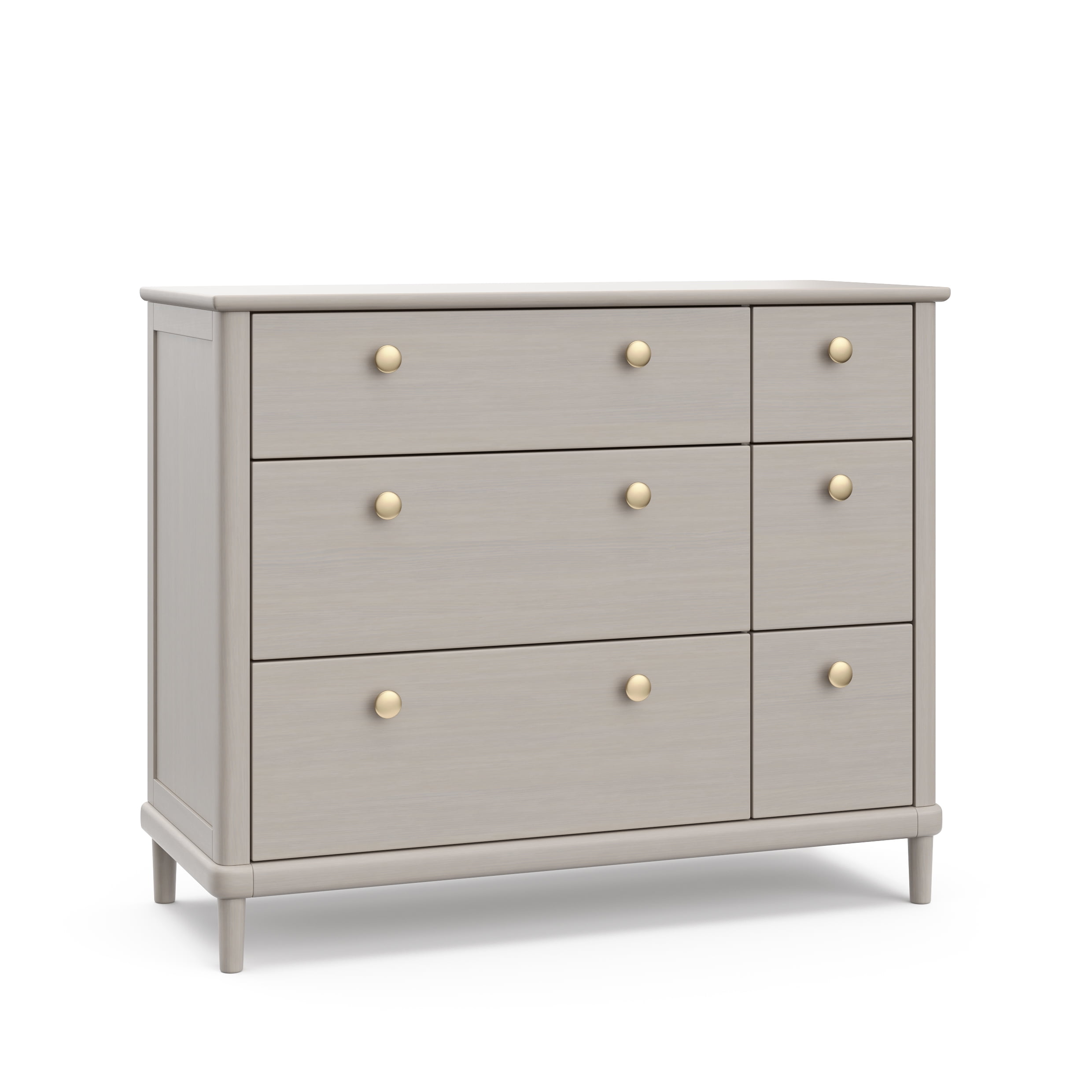Motherly by Storkcraft Timeless 6 Drawer Dresser with Changer Topper, Brushed Fog