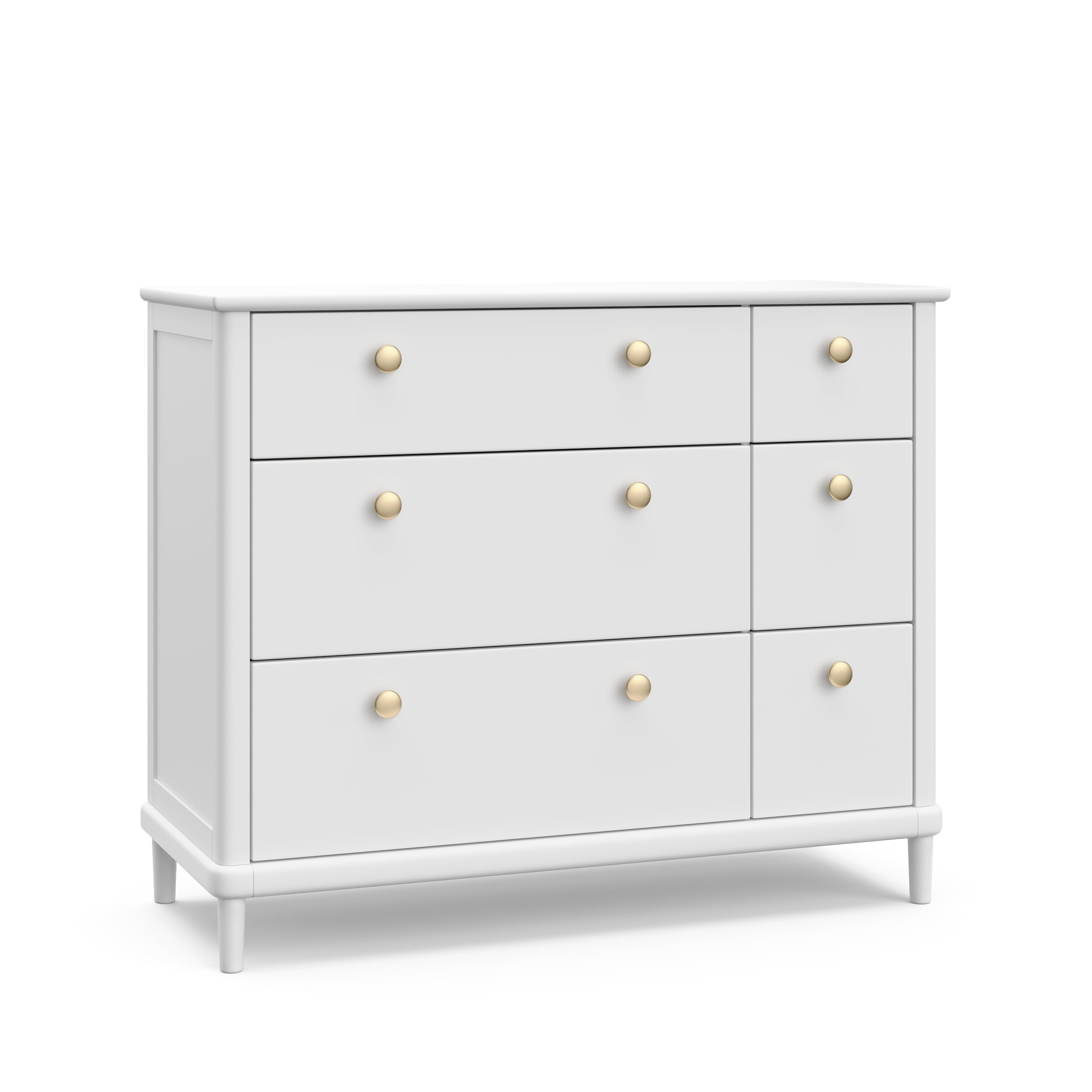 Motherly by Storkcraft Timeless 6 Drawer Dresser with Changer Topper, White