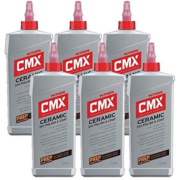 Mothers 01716 CMX Ceramic 3-in-1 Polish & Coat, 16 oz (6 Pack)