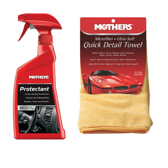 Mothers 05316/155600 Protectant 16 oz. and Mothers Microfiber Ultra-Soft Quick Detail Towel
