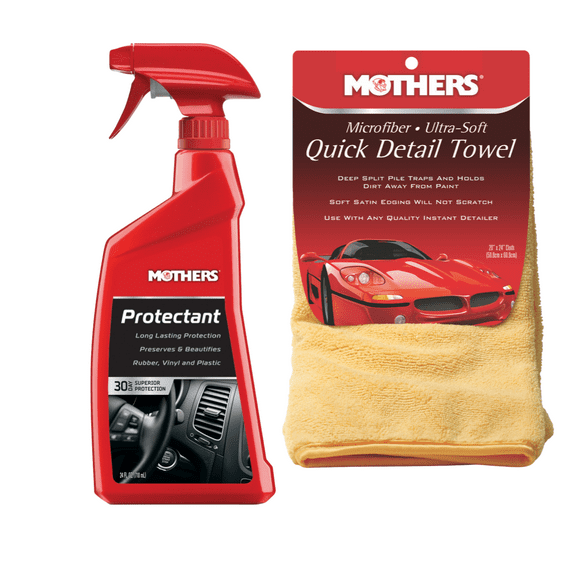 Mothers 05324/155600 Protectant 24 oz. and Mothers Microfiber Ultra-Soft Quick Detail Towel