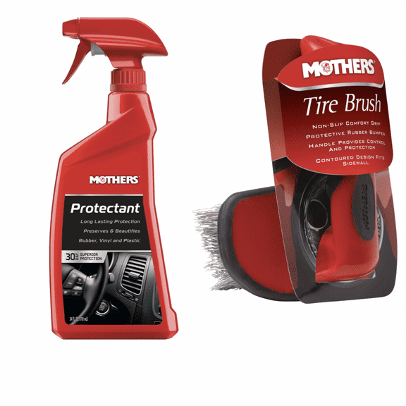Mothers 05324/156000 Protectant 24 oz. and Mothers Detailing Tire Brush