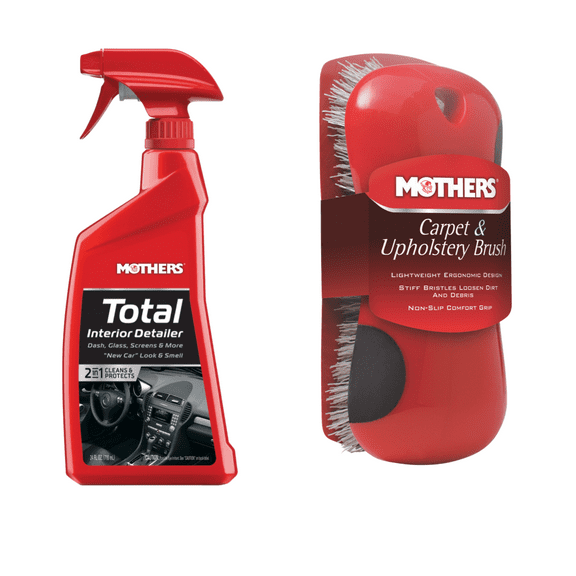 Mothers 05434/155900 Total Interior Detailer 24 oz. and Mothers Carpet & Upholstery Brush