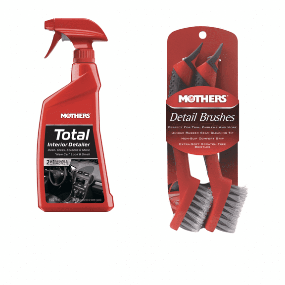Mothers 05434/156200 Total Interior Detailer 24 oz. and Mothers Detail Brushes