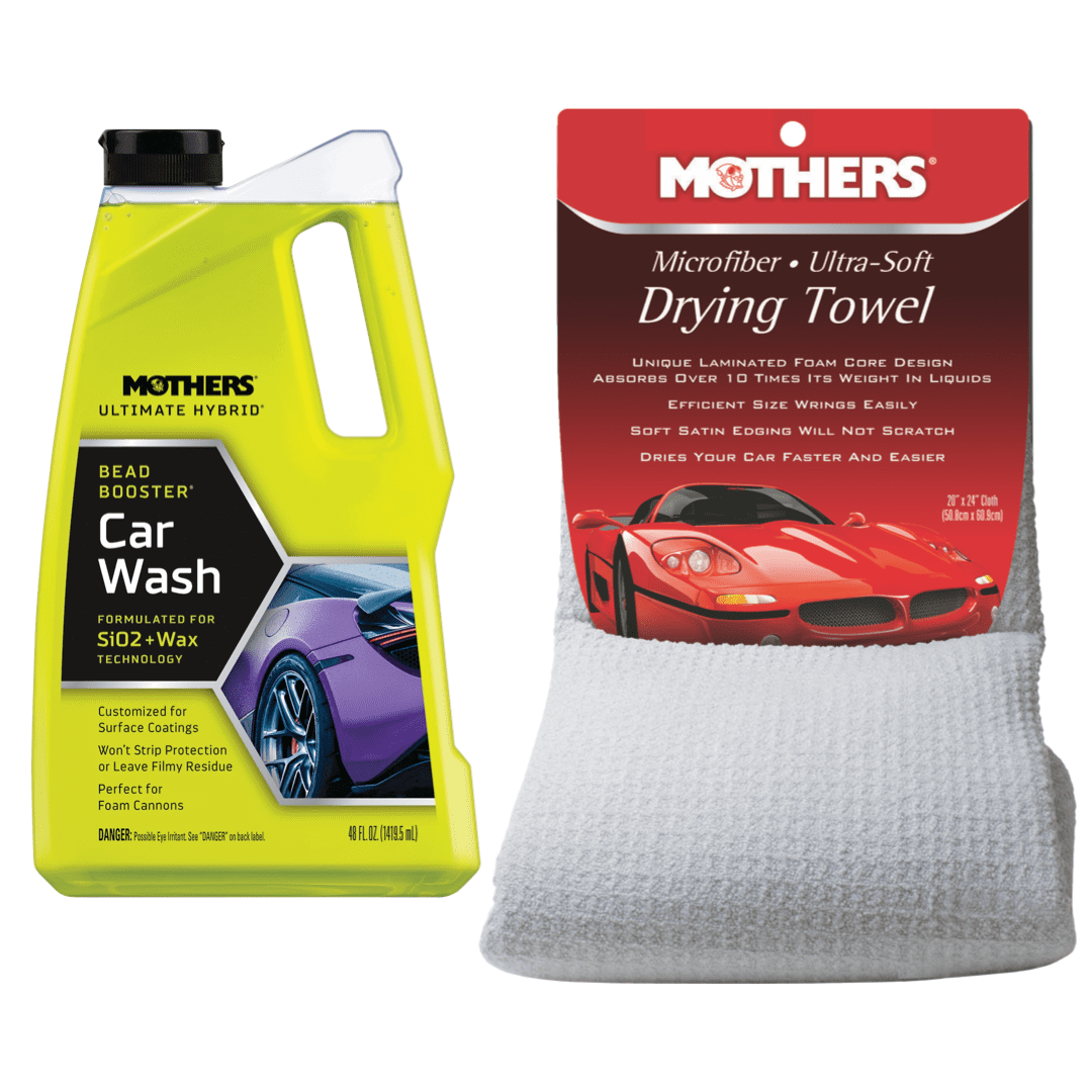 Mothers 05668/155300 Ultimate Hybrid Car Wash 48 oz. and Mothers Microfiber Ultra-Soft Drying Towel