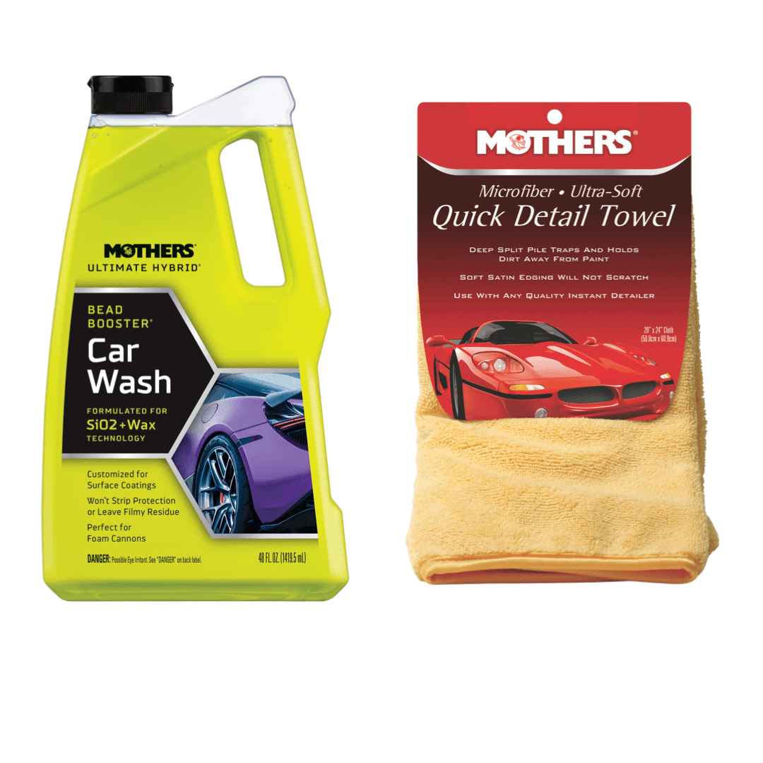 Mothers 05668/155600 Ultimate Hybrid Car Wash 48 oz. and Mothers Microfiber Ultra-Soft Quick Detail Towel