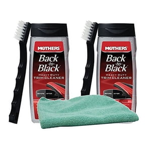 Mothers Back-To-Black Heavy Duty Trim Cleaner Kit Bundle with Microfiber Cloth (3 Items)