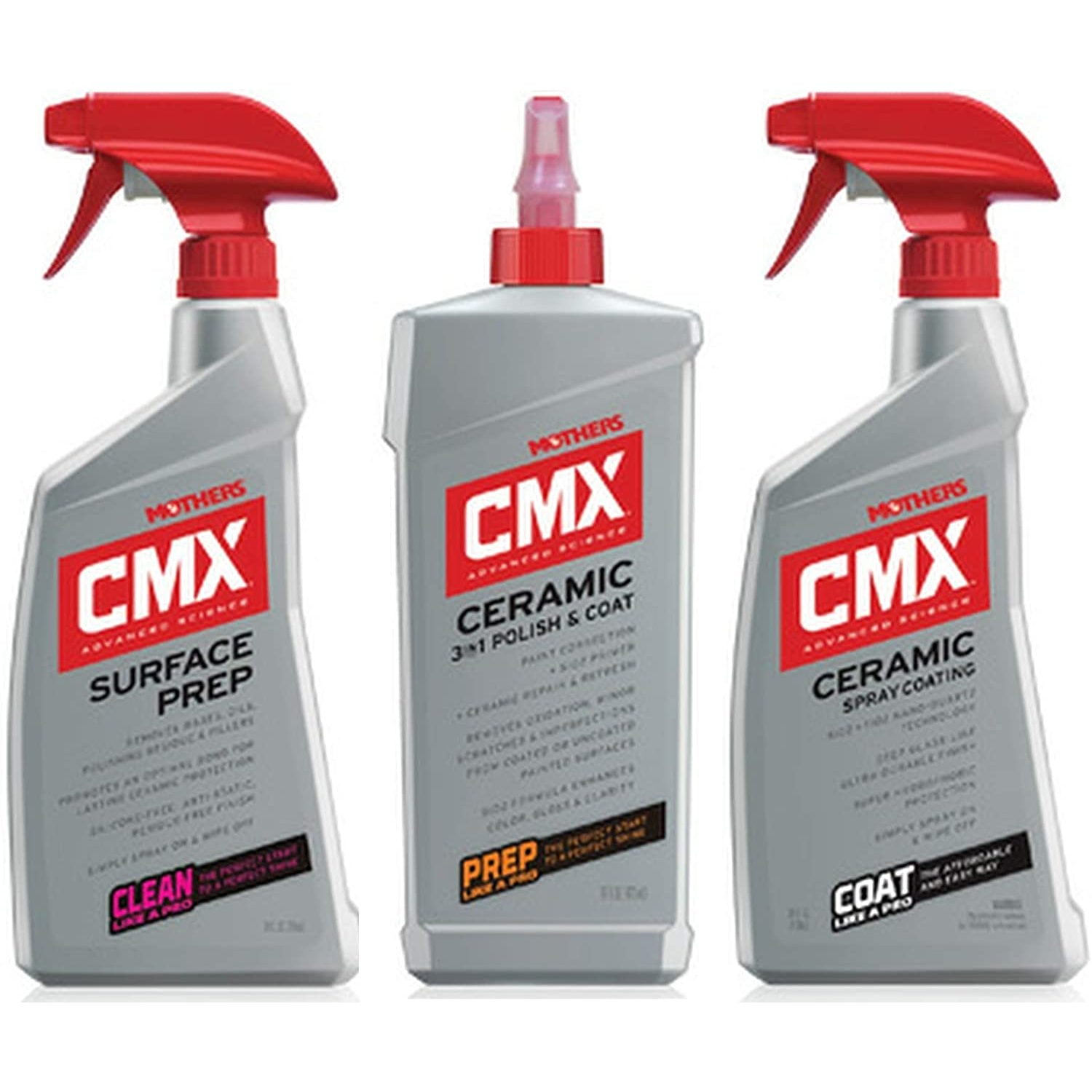Mothers CMX Ceramic Spray PREP + 3 in 1 Polish + Coating Bundle