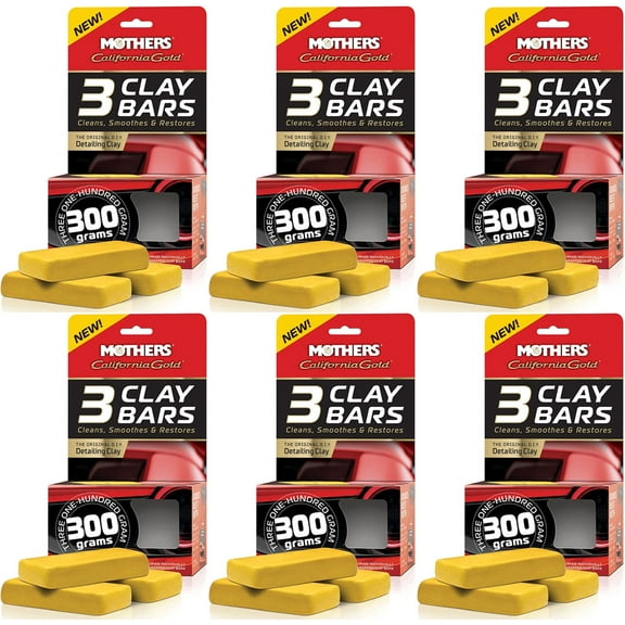 Mothers California Gold 3 Clay Bars - 6 Pack