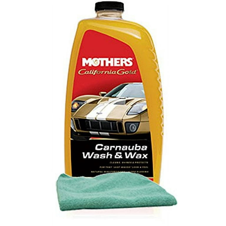 Mothers 24 oz. Foaming Wheel and Tire Cleaner Spray + 64 oz. California Gold Carnauba Car Wash and Wax Liquid Car Cleaning Kit