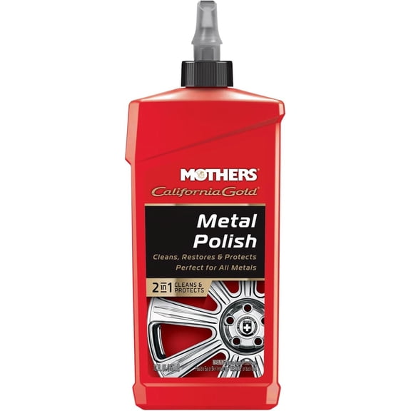 Mothers California Gold Metal Polish, 12 oz.  Cleans, Restores & Protects Uncoated Automotive Metals Including Aluminum, Stainless Steel, Nickel, Brass, Silver & Copper (05112)