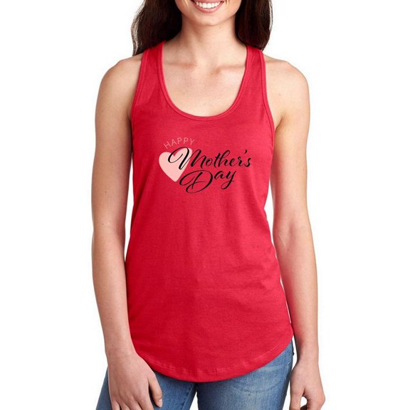 Mothers Day Baby Pink Hear Racerback Tank Women -Image by Shutterstock, Female XX-Large