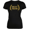 thumbnail image 1 of Mothers Day - Best Mom Laurel Black Juniors Soft T-Shirt - 2X-Large, 1 of 1