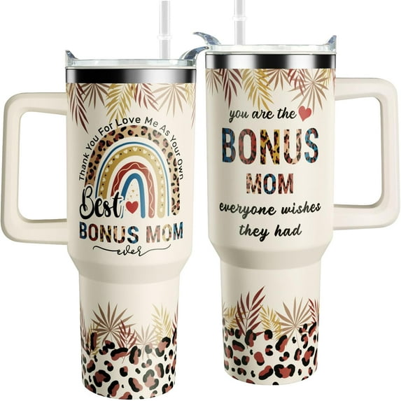 Mothers Day Birthday Christian Gifts for Mom from Daughter Son, 40 oz Best Mom Ever Mother's Day Cup Tumbler with Handle Lid and Straw, Mama Gifts for Moms