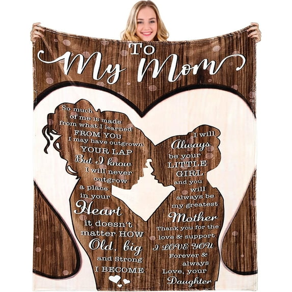 Mothers Day Birthday Gifts for Mom from Daughter, to My Mom Blanket Gifts from Daughter, I Love You Mom Letter Warm Super Soft Throw Blankets, Mother''s Day Ideas Gifts from Daughter