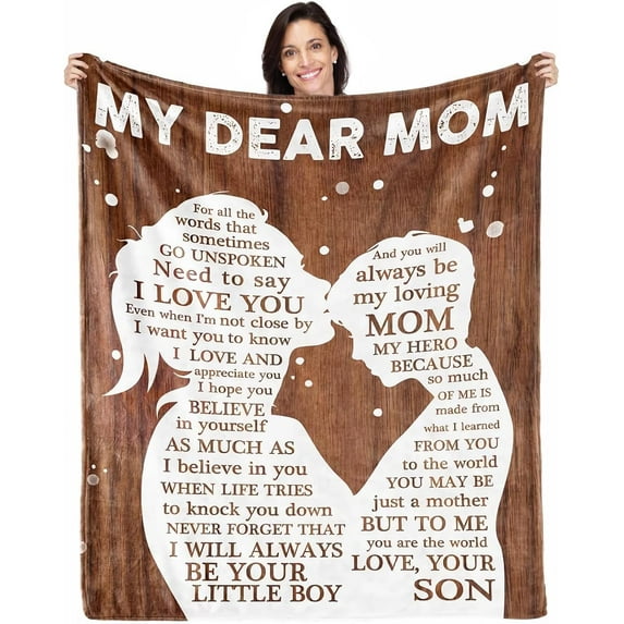 Mothers Day Birthday Gifts for Mom from Son Stocking Stuffers I Love You Gifts for Mom Best Mom Ever Gift Ideas to My Mom Blanket Christmas Valentines Present Bed Throw Blanket 60"x50"