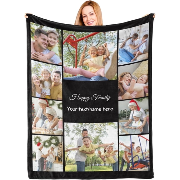 Mothers Day Blanket Custom Blankets with Photos Personalized Picture Throw Blanket Customized Blankets with Photos Texts Gifts for Mom Dad Kids Adults Birthday Fathers Mothers Day Christmas