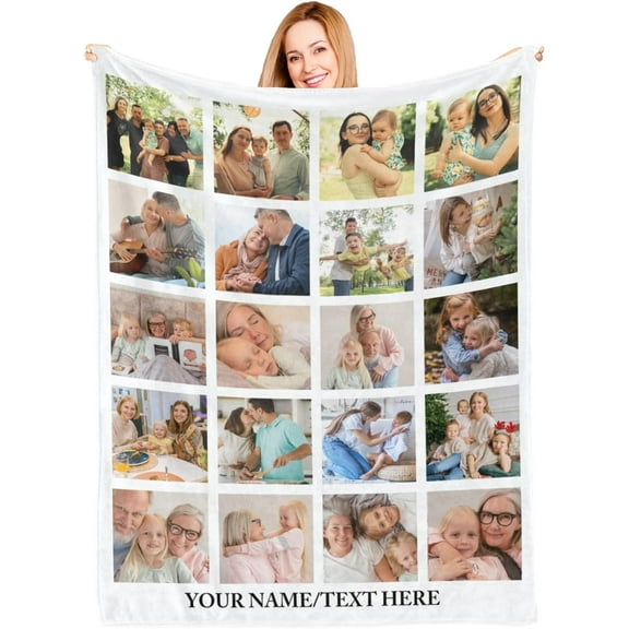 Mothers Day Blanket Custom Blankets with Photos Personalized Picture Throw Blanket Customized Blankets with Photos Texts Gifts for Mom Dad Kids Adults Birthday Fathers Mothers Day Christmas