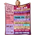 thumbnail image 1 of Mothers Day Blanket Gifts for Mom - Mom Gift from Daughter & Son - Best Moms Ever Present - Christmas Valentines Day Birthday Gift Ideas for Moms Mama Mother - Soft Flannel Throw Blanket 50"x60", 1 of 6