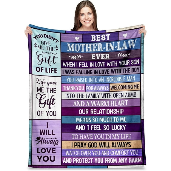 Mothers Day Blanket Gifts for Mother in Law, Mother in Law Gift Blanket 50"x60", Mother in Law Birthday Gift Ideas, Future Mother in Law Gifts from Daughter in Law, Mother in Law Wedding Gift