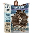 thumbnail image 1 of Mothers Day Blanket Gifts for Wife from Husband, to My Wife Blanket Birthday Gift Ideas Anniversary Romantic Gifts for Her Women, Birthday Gifts for Wife, Wife Gifts 60x50 Inches, 1 of 6