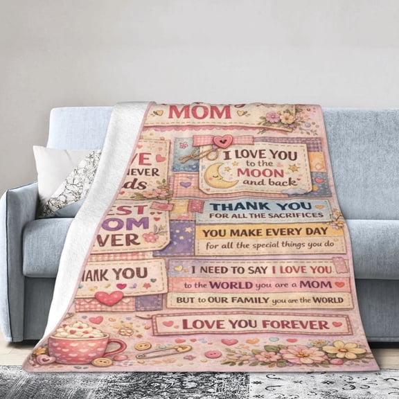 Mothers Day Blanket Gifts for Mom from Daughter & Son - Best Mom Ever Gifts - Presents for Moms - Mothers Day Birthday Gift Ideas for Moms 50x40