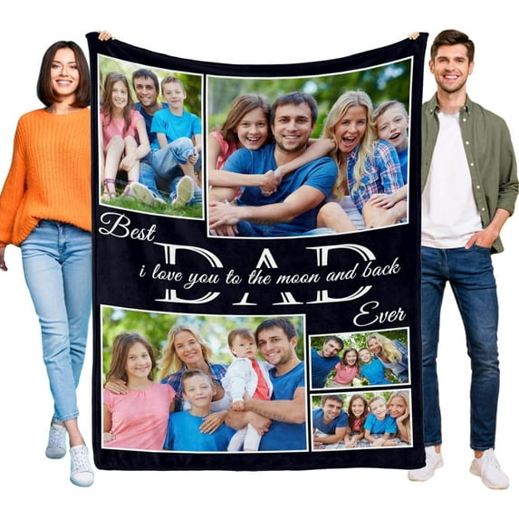 Mothers Day Blanket for Mom Grandma, Custom Blanket with Picture, Photo Collage Blankets Customized Blanket with Photos, Personalized Mother Day Birthday Gifts for Nana Grandpa Dad Friends Blankets