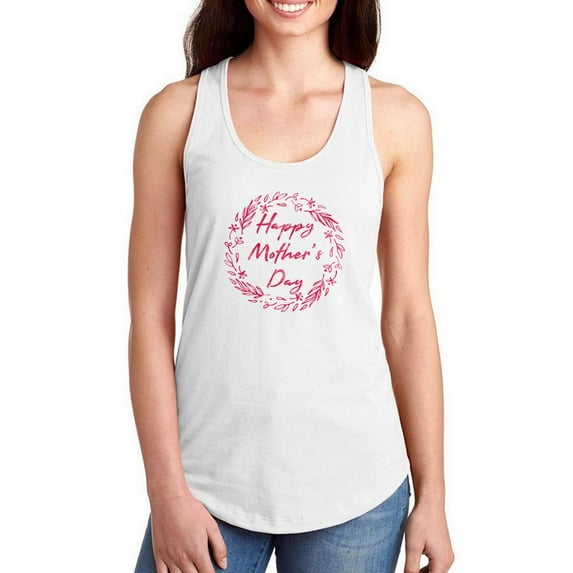 Mothers Day Bold Garland Racerback Tank Women -Image by Shutterstock, Female Large