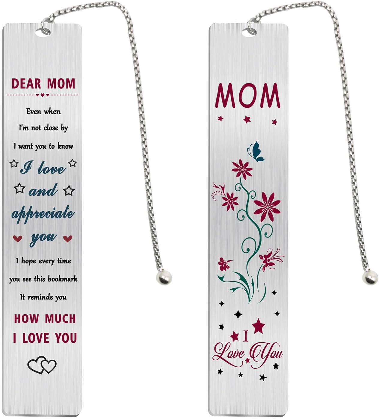 Mothers Day Bookmark Gifts for Mom, Happy Birthday Mom Bookmark, I Love My Mom Gifts from Daughter Son, Thank You Mother Present for Women